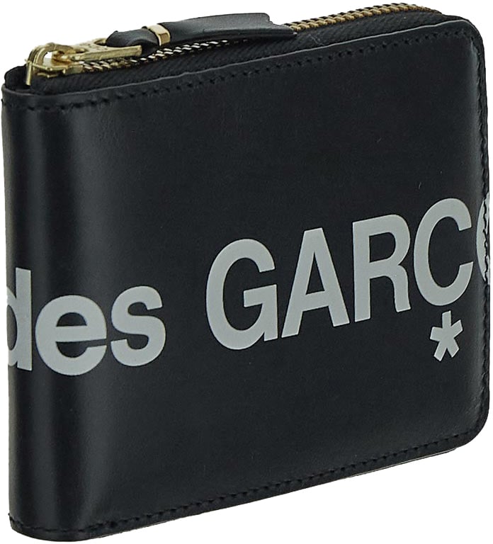 Comme des Garçons Huge Logo Print Wallet Zwart