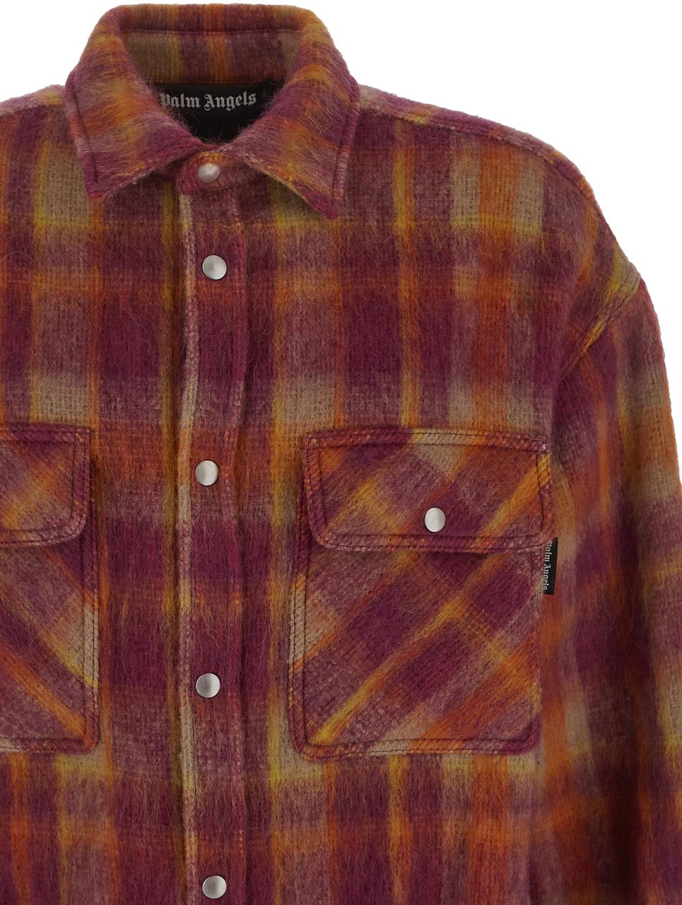 Palm Angels Brushed Wool Check Overshirt Divers
