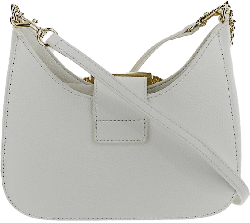 Versace Jeans Couture Baroque Buckle Shoulder Bag Wit