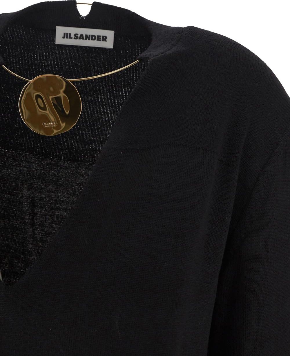 Jil Sander Necklace Detail Sweater Zwart