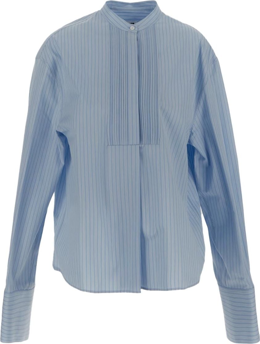 Jil Sander Triple Stripe On Cotton Shirt Blauw