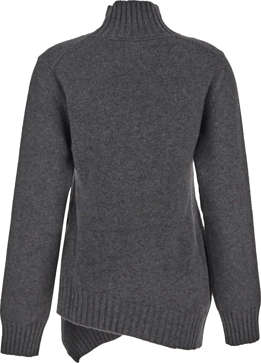 Jil Sander Asymmetric Bottom Knit Sweater Grijs