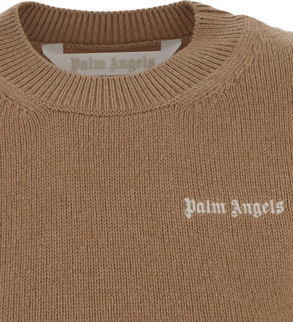Palm Angels Classic Logo Knit Sweater Bruin