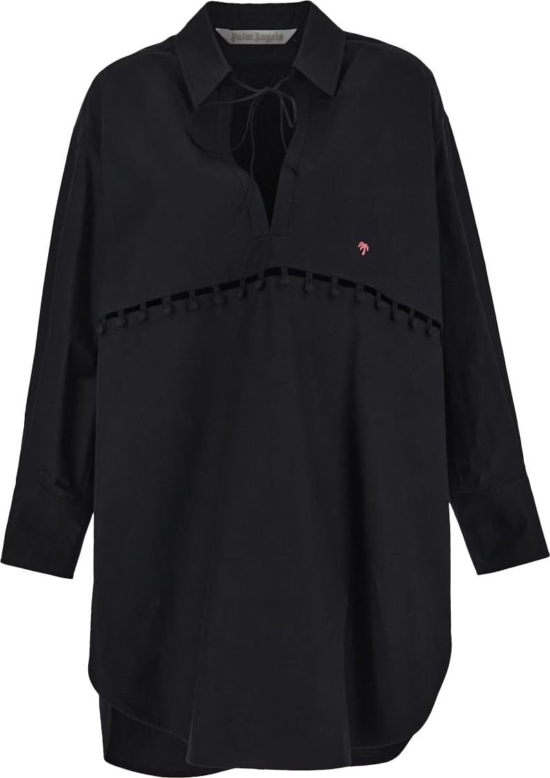 Palm Angels Buttons Detail Shirt Dress Zwart