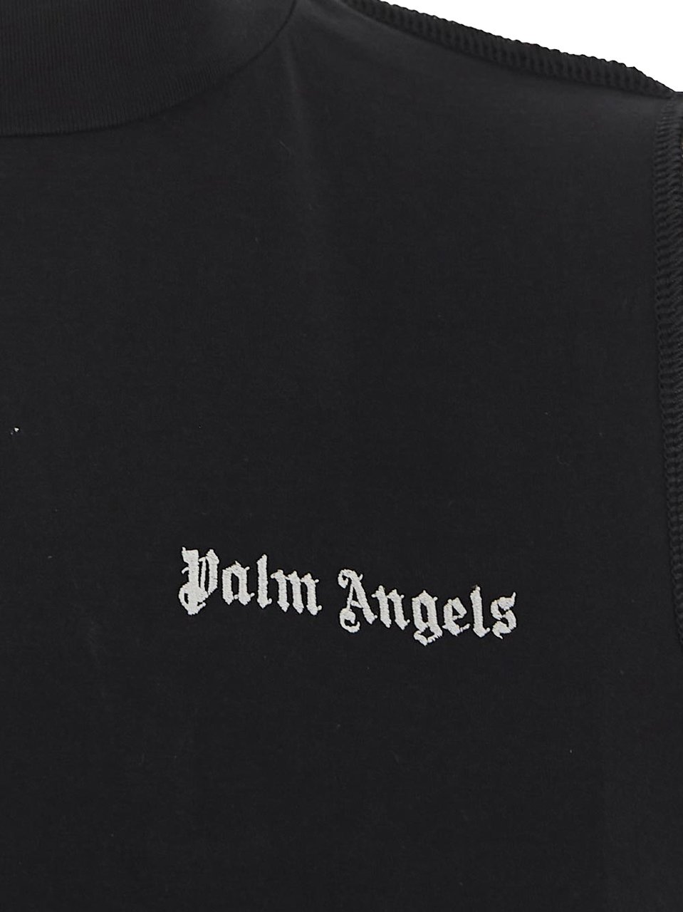 Palm Angels Logo Cutout Mock Neck Top Zwart