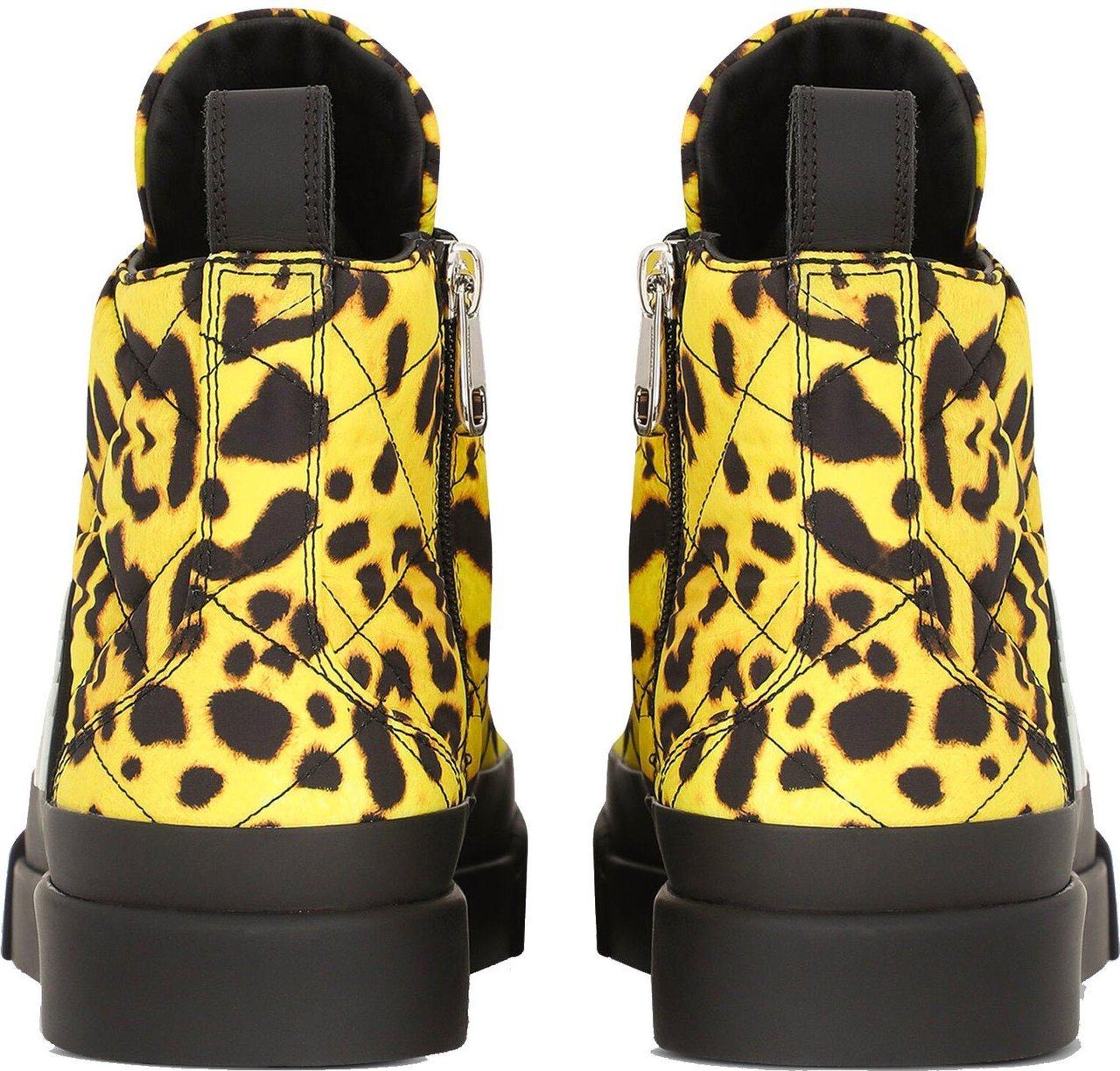 Dolce & Gabbana Dolce & Gabbana Leopard Quilted Sneakers Geel