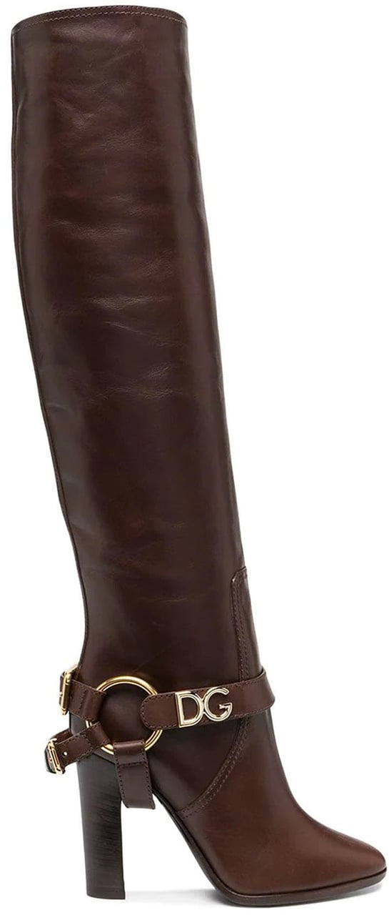 Dolce & Gabbana Dolce & Gabbana Leather Knee Boots Bruin