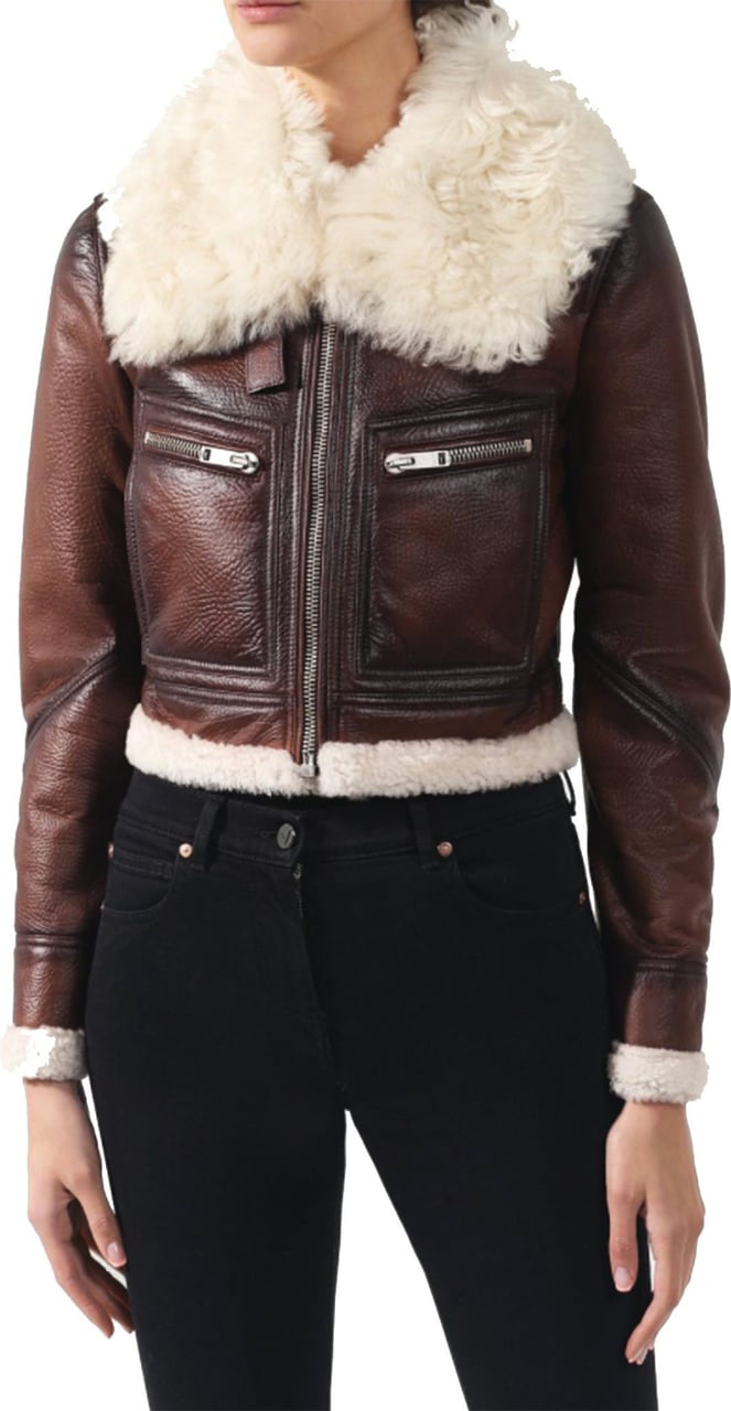 Givenchy Givenchy Cropped Leather Jacket Bruin