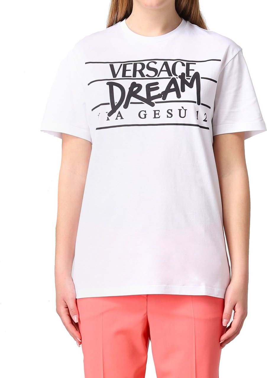Versace Versace Logo Cotton T-Shirt Wit