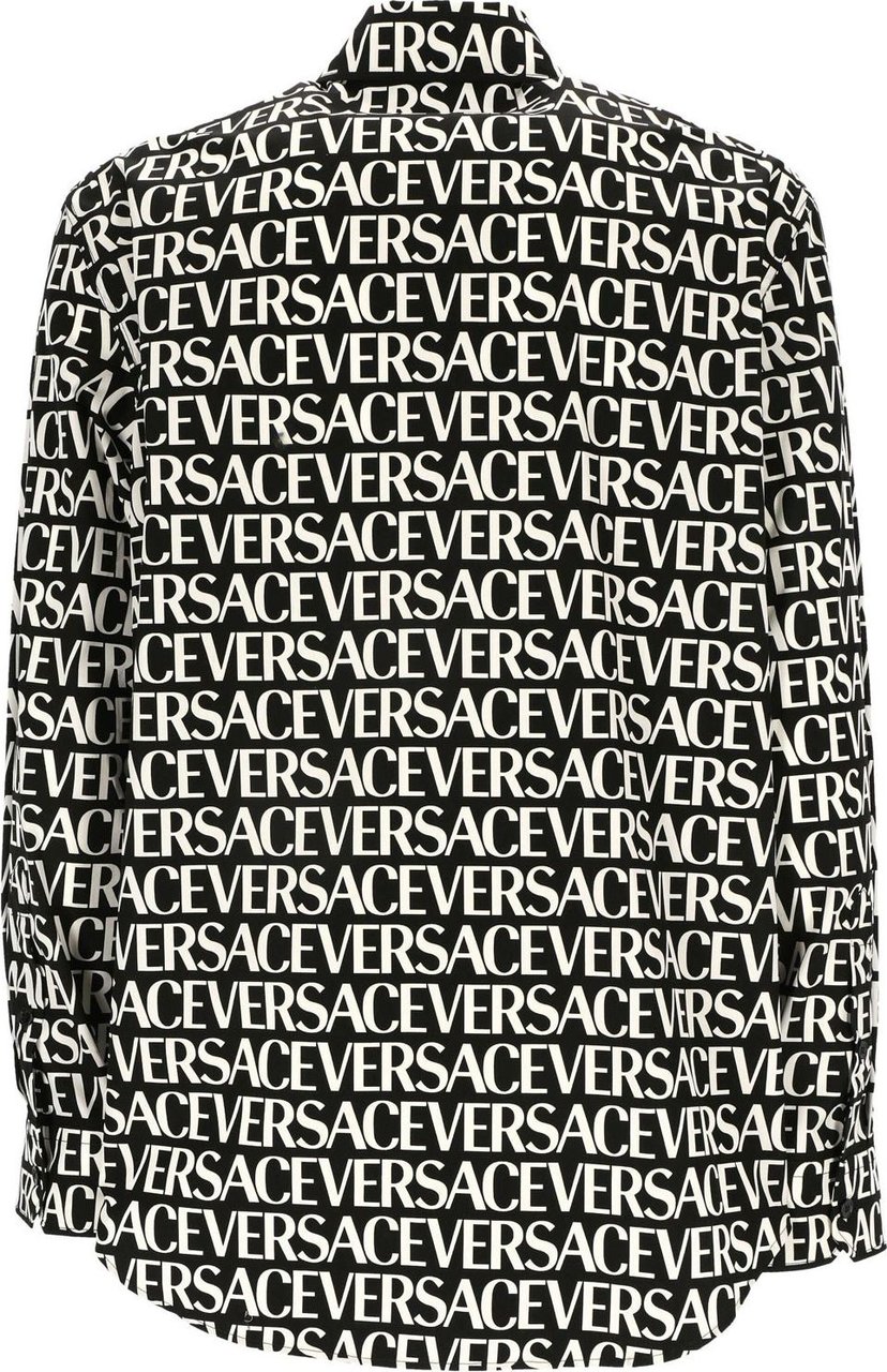 Versace Versace Cotton Logo Shirt Zwart