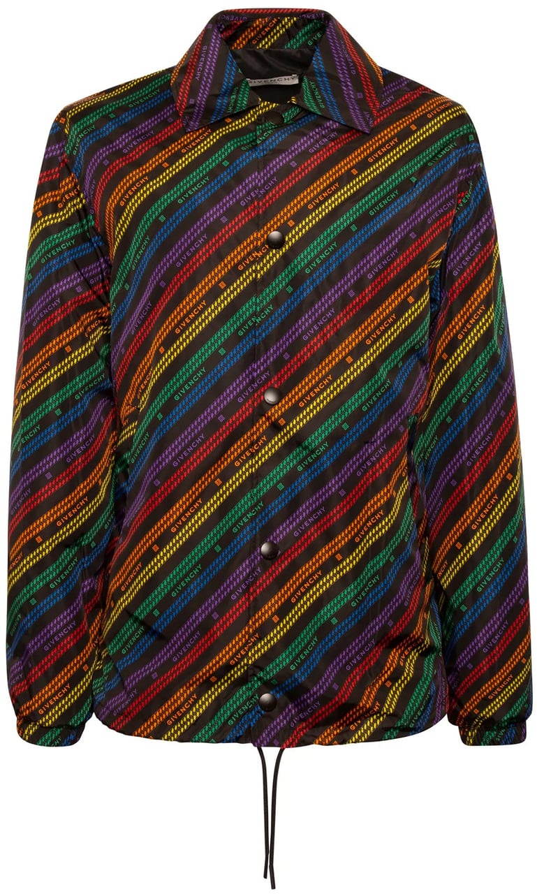 Givenchy Givenchy Rainbow Chain Nylon Jacket Zwart