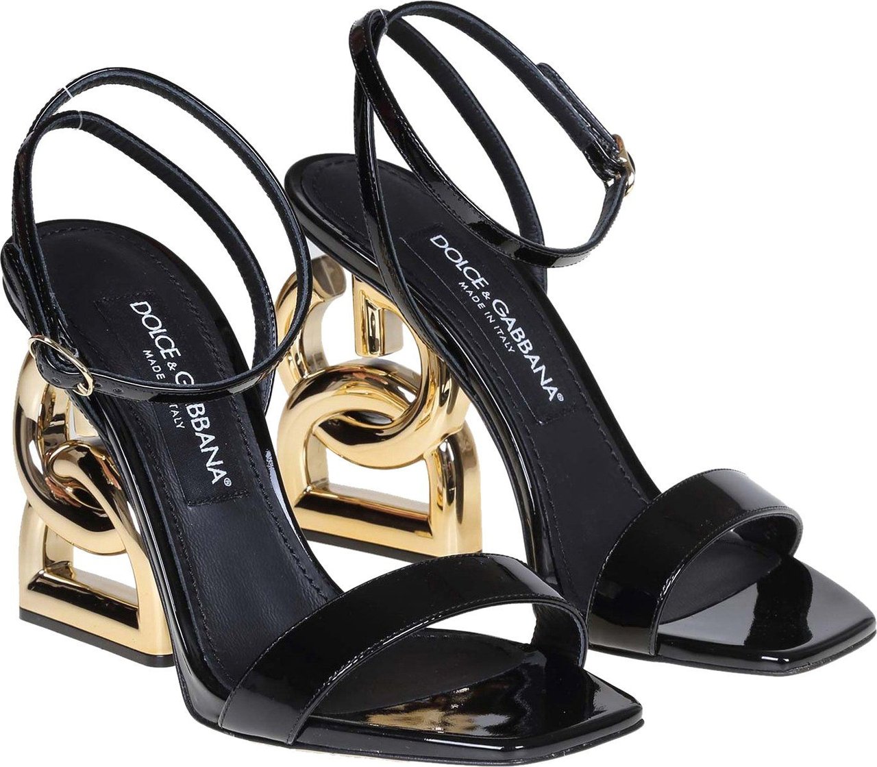 Dolce & Gabbana Dolce & gabbana black patent leather sandal Zwart