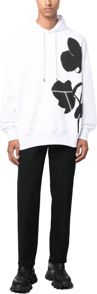 Alexander McQueen graphic-print cotton hoodie Wit