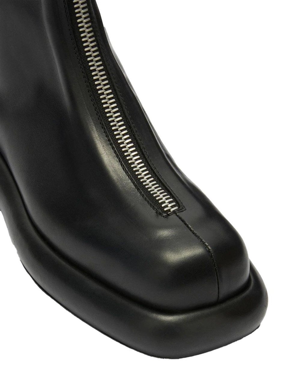 Jil Sander zip-up leather boots Zwart
