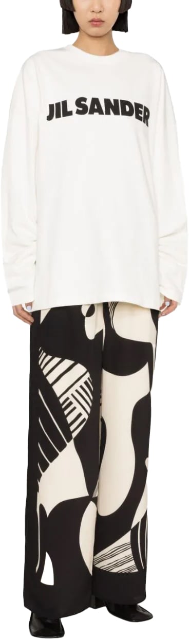 Jil Sander logo-print long-sleeve top Neutraal