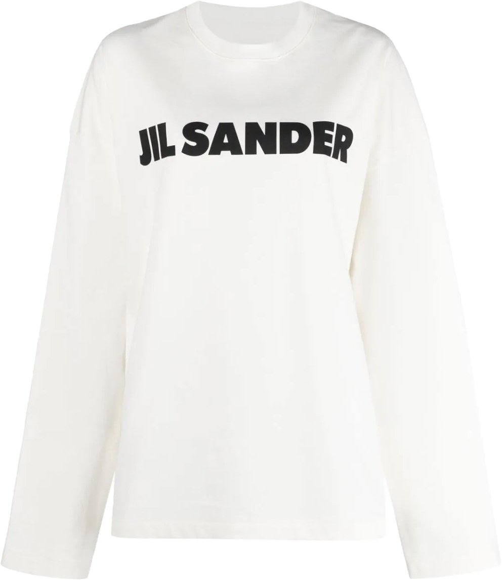 Jil Sander logo-print long-sleeve top Neutraal