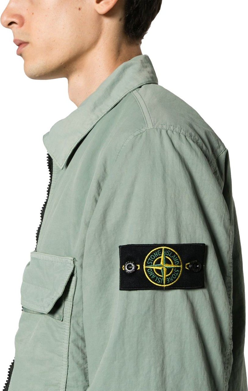 Stone Island Compass-patch shirt jacket Groen