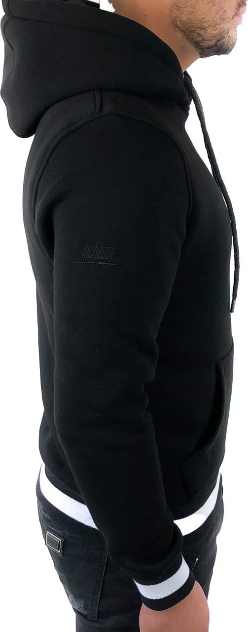 Richesse Striped Hoodie Zwart Zwart