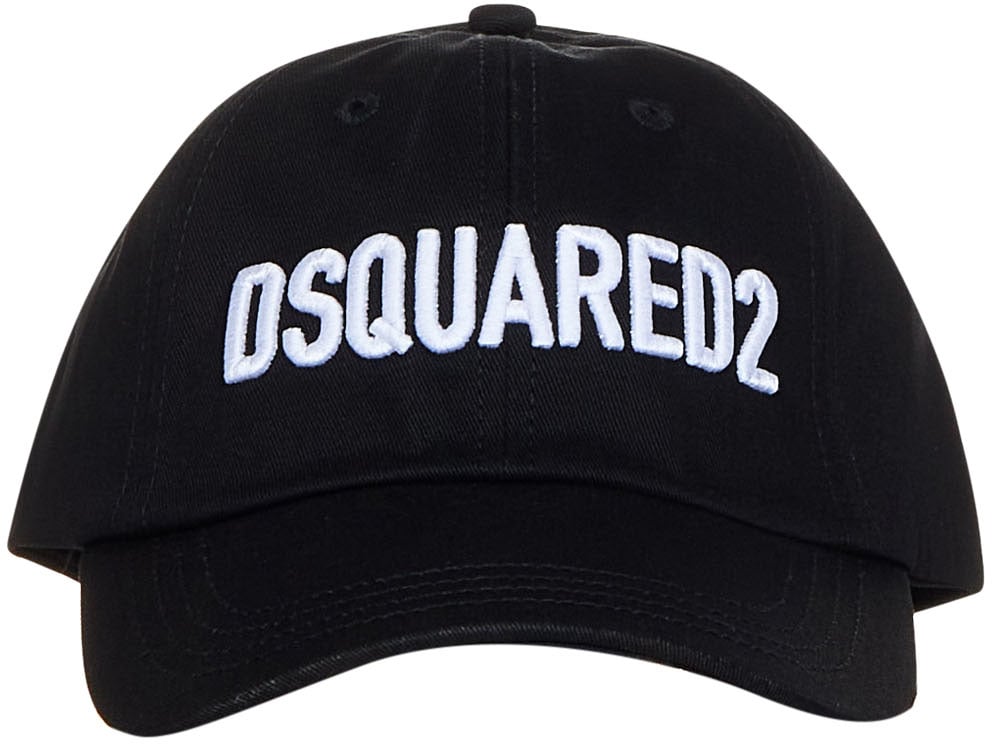 Dsquared2 D2 Logo Black And White Baseball Cap Black Zwart