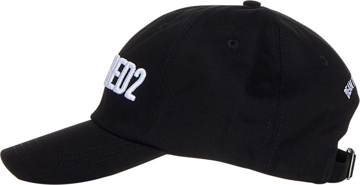 Dsquared2 D2 Logo Black And White Baseball Cap Black Zwart