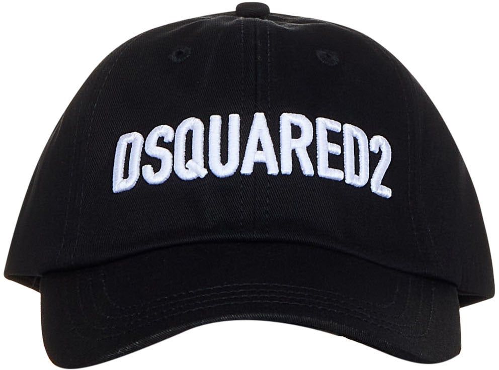 Dsquared2 D2 Logo Black And White Baseball Cap Black Zwart