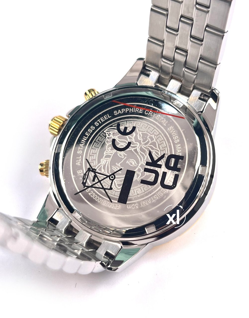 Versace VEV601623 Chrono Signature heren horloge 44 mm Zilver