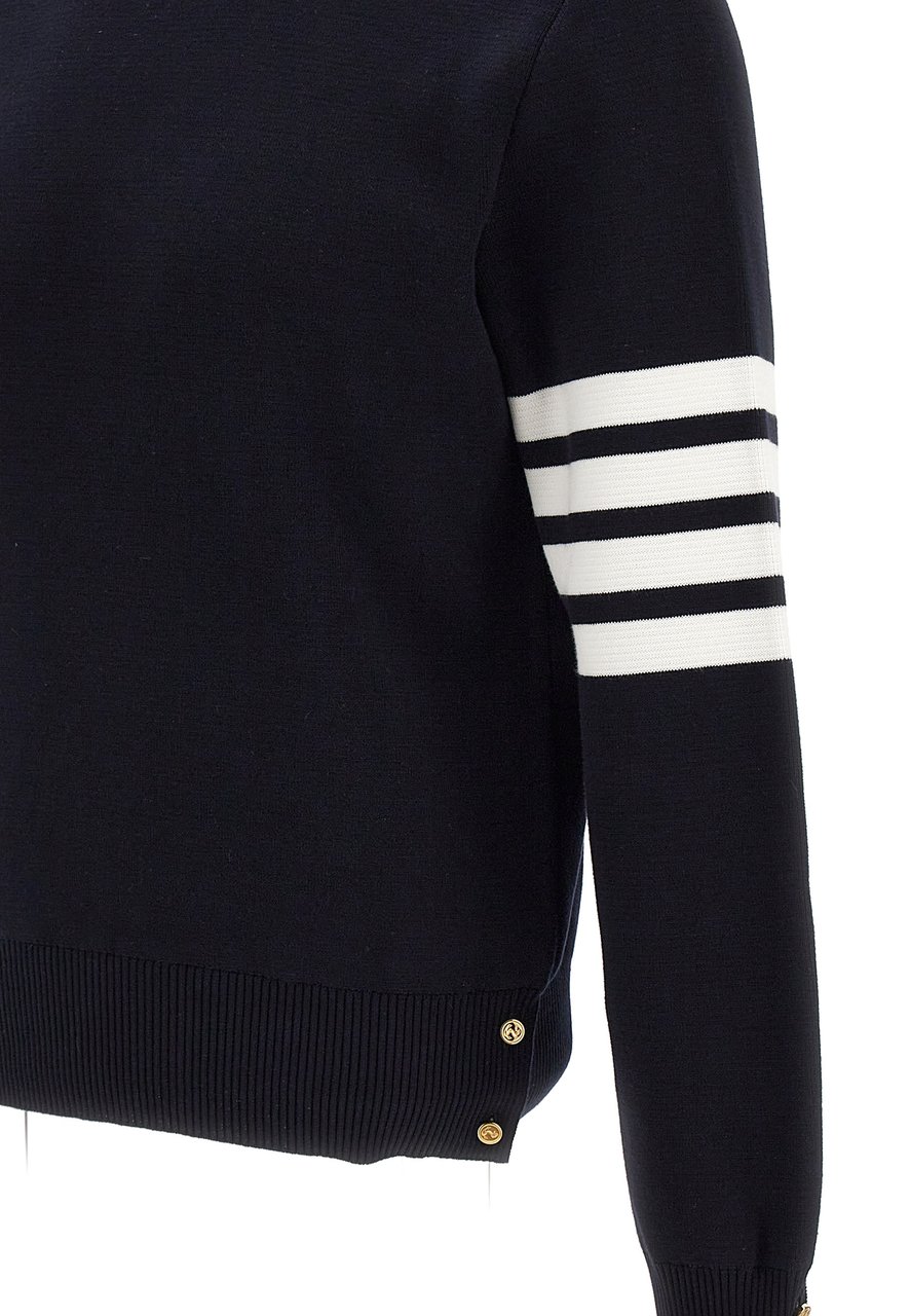 Thom Browne Thom Browne Navy blue cotton sweater Blauw