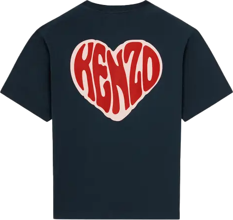 Kenzo Hearts Oversize T-shirt Blauw