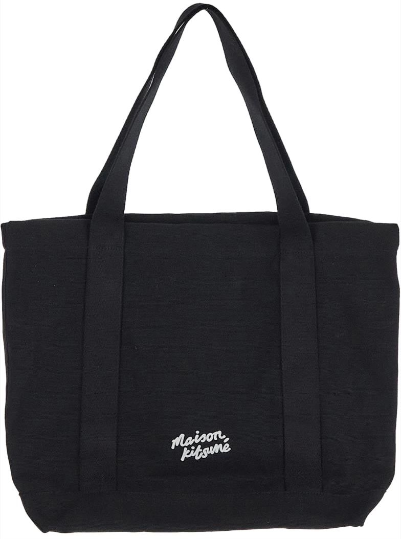 Maison Kitsuné Logo Tote Bag Zwart
