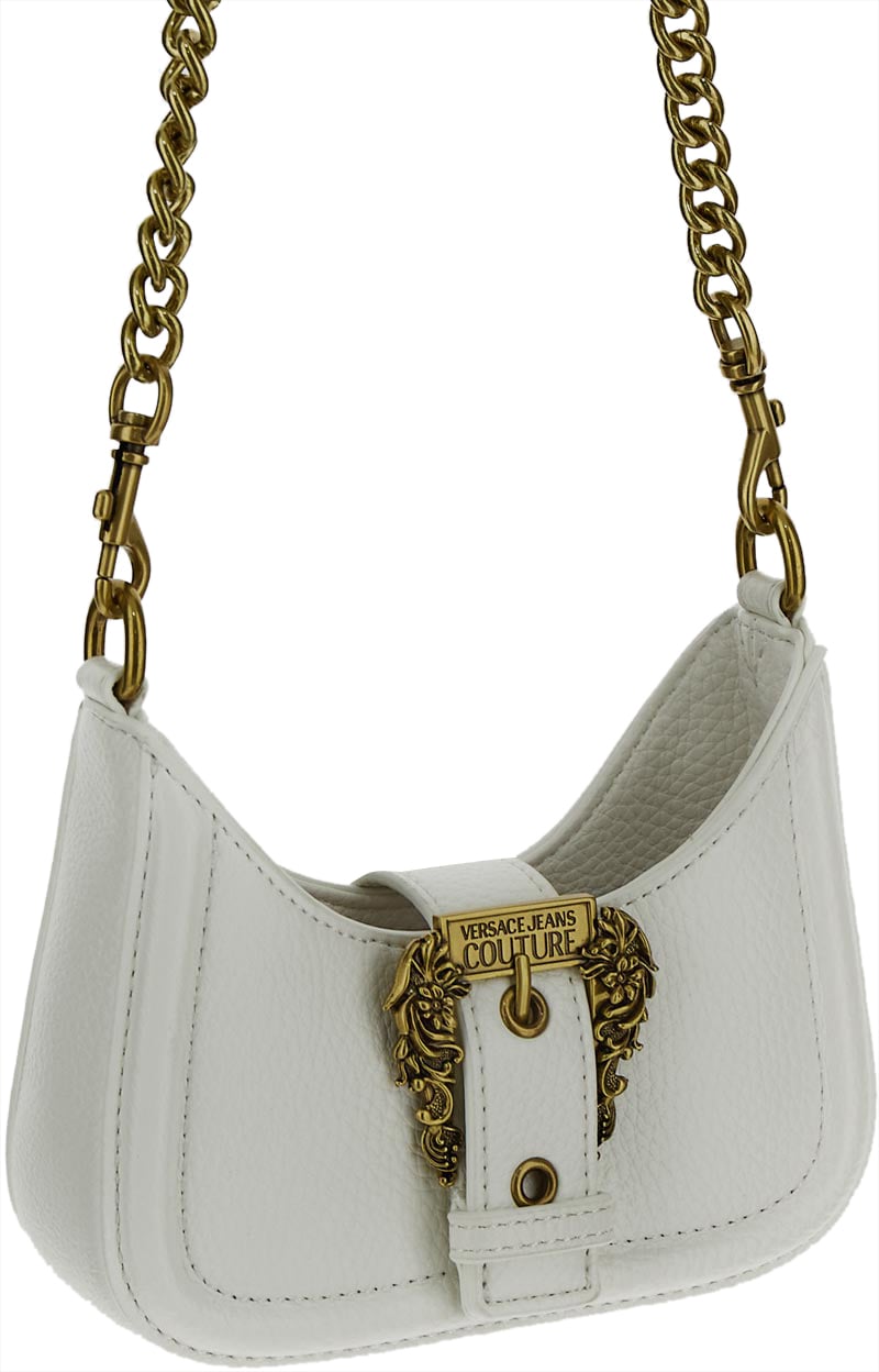 Versace Jeans Couture Baroque Buckle Mini Bag Wit
