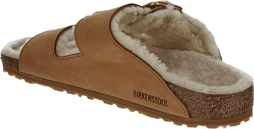 Birkenstock Arizona Bold Shearling Slippers Beige