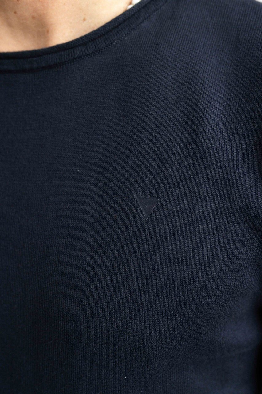 Purewhite Purewhite Essential Garment Dye Knit Sweater Navy Blauw