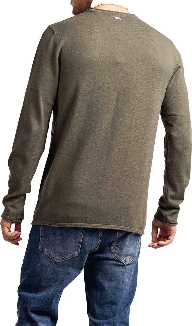 Purewhite Essentials Garment Dye Knit Sweater Heren Army Green Groen