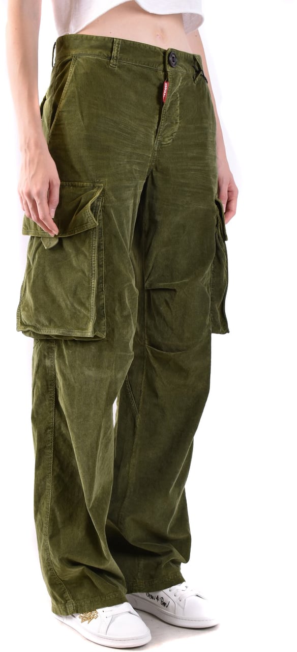 Dsquared2 Corduroy Green Cargo Trousers Green Groen