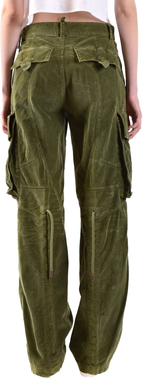 Dsquared2 Corduroy Green Cargo Trousers Green Groen