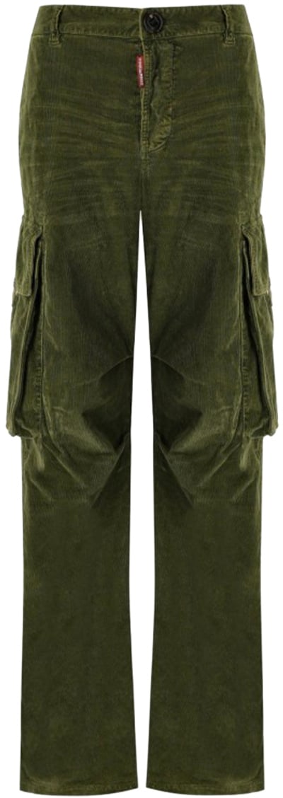 Dsquared2 Corduroy Green Cargo Trousers Green Groen