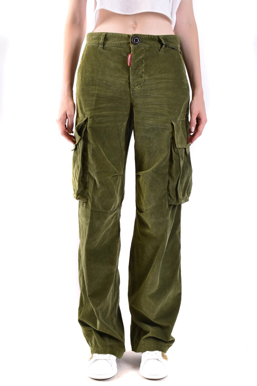 Dsquared2 Corduroy Green Cargo Trousers Green Groen