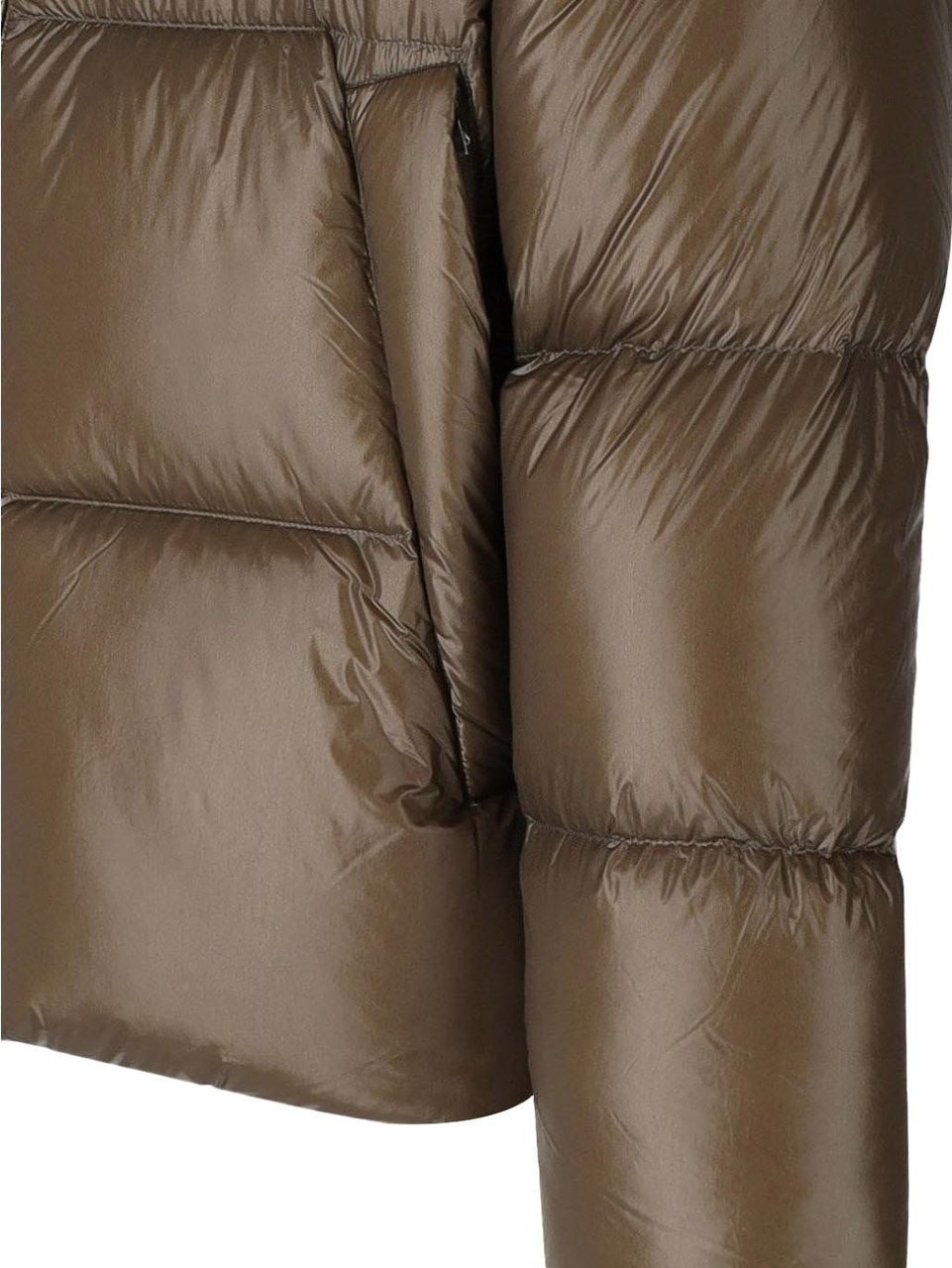 Emporio Armani Brown Hooded Down Jacket With Logo Brown Bruin