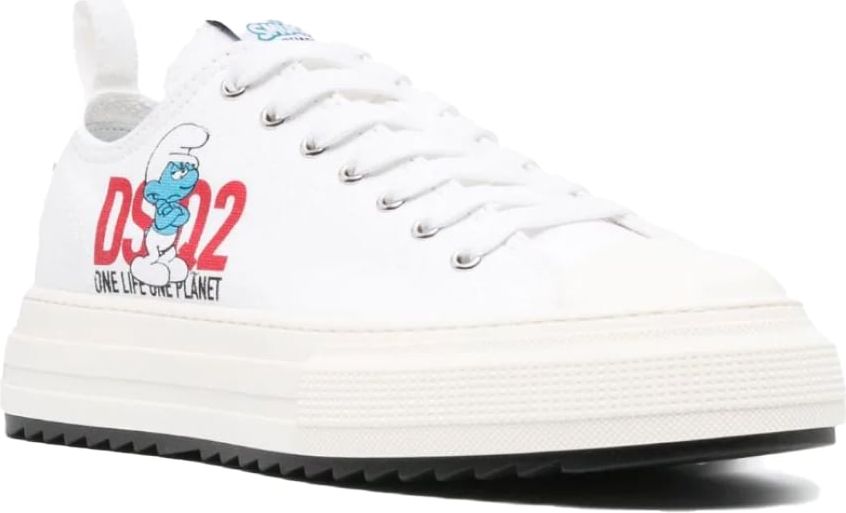 Dsquared2 Smurfs Grouchy Low Top Sneakers Wit