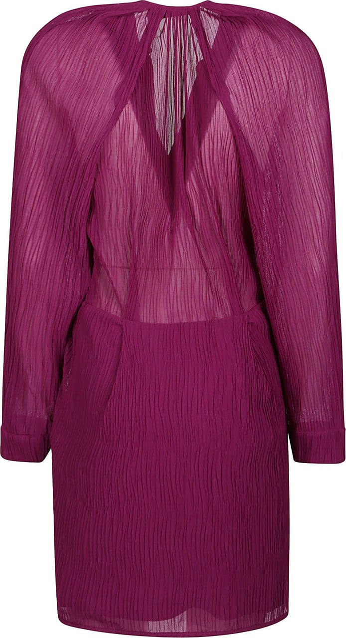 Iro Alvina V-neck Mini Dress Pink & Purple Roze