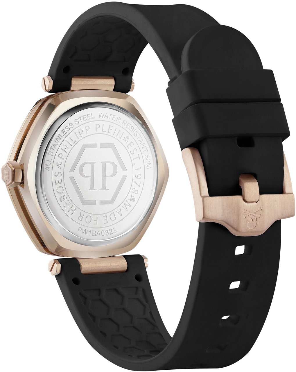 Philipp Plein PW1BA0323 The Hexagon horloge 38 mm Zwart