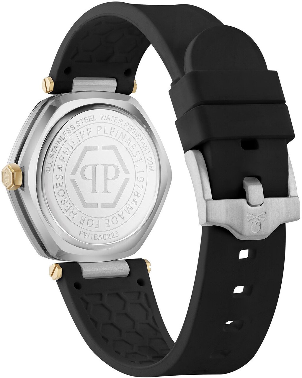 Philipp Plein PW1BA0223 The Hexagon horloge 38 mm Wit