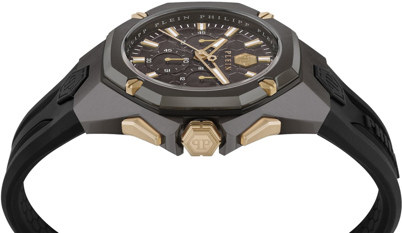 Philipp Plein PWTBA0323 Octagon horloge 44 mm Zwart