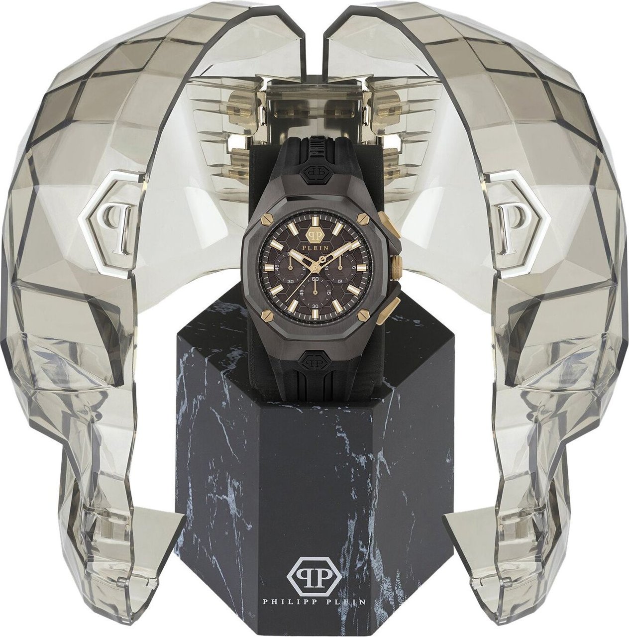 Philipp Plein PWTBA0323 Octagon horloge 44 mm Zwart
