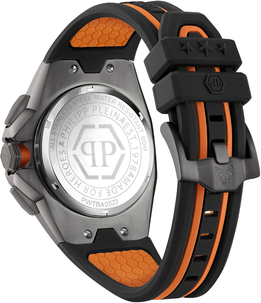 Philipp Plein PWTBA0523 Octagon horloge 44 mm Grijs