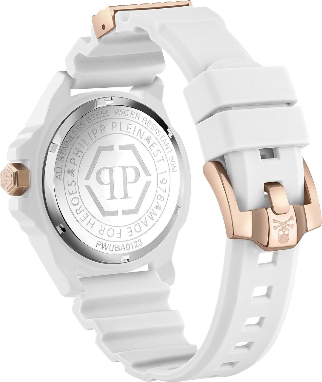 Philipp Plein PWUBA0123 The $kull Ecoceramic horloge Wit