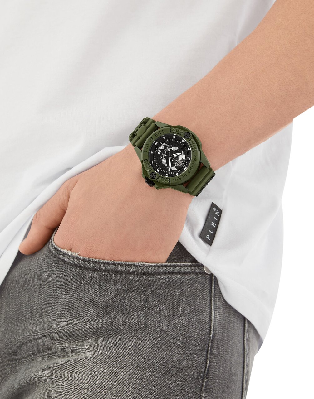 Philipp Plein PWUBA0423 The Skull Ecoceramic horloge Zwart