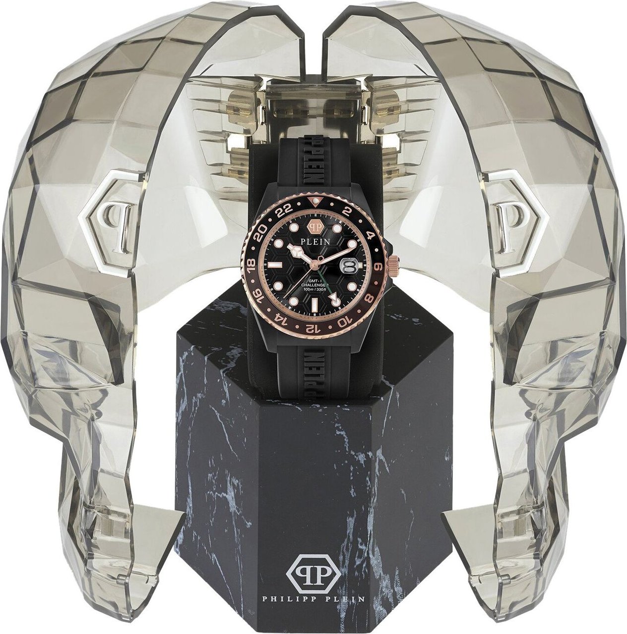 Philipp Plein PWYBA0823 GMT-I Challenger horloge Zwart