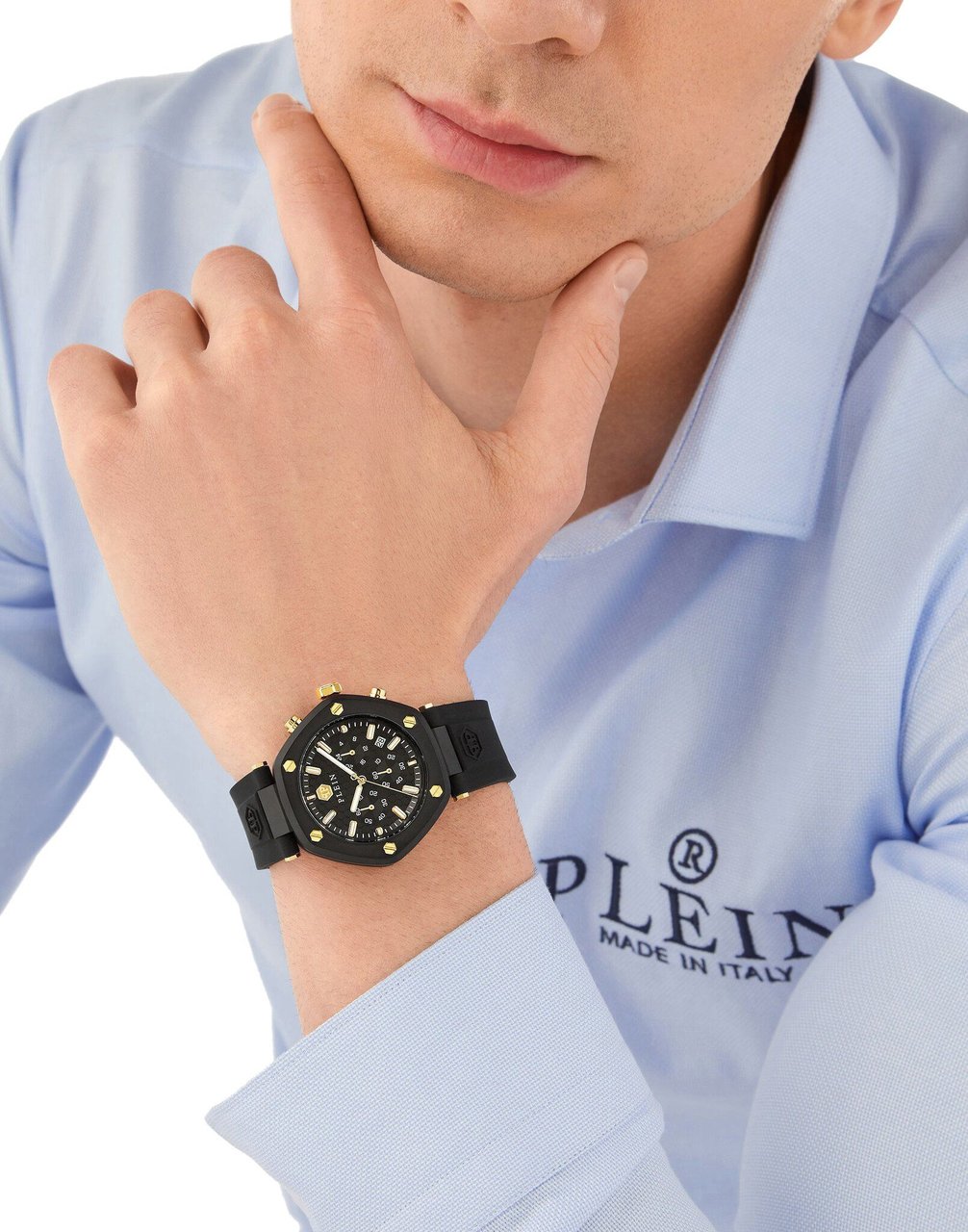 Philipp Plein PWZBA0223 The Hexagon Chrono horloge Zwart