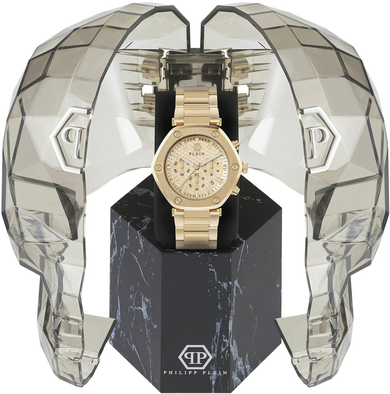 Philipp Plein PWZBA0523 The Hexagon Chrono horloge Goud